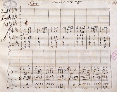 Gioacchino Rossinin (1792-1868) käsinkirjoitettu partituuri tekijältä Gioachino Rossini