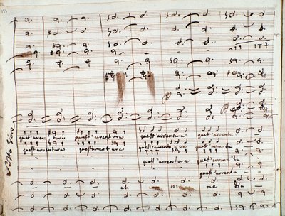 Musiikkimusiikki Questavventura-ariaan Sevillan parturi (muste paperille) tekijältä Gioachino Rossini