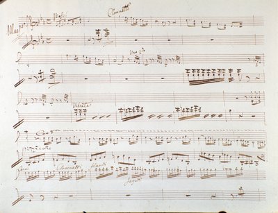 Sivu viulun partituurista Gioacchino Rossinin sinfoniaa Cinderella tai Goodness Triumphant tekijältä Gioachino Rossini