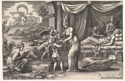 Syntymän allegooria, 1558. tekijältä Giorgio Ghisi