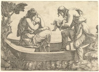 Danae ja Perseus-lapsi, jonka Acrisius heitti merelle, 1543. tekijältä Giorgio Ghisi