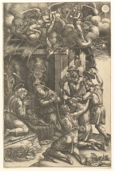 Paimenten palvonta, 1570-luvun loppu. tekijältä Giorgio Ghisi