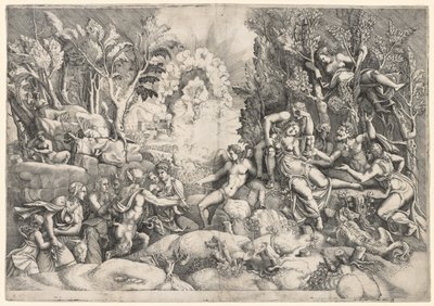Prokriksen kuolema, n. 1540. tekijältä Giorgio Ghisi