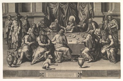Viimeinen ehtoollinen, 1551. tekijältä Giorgio Ghisi