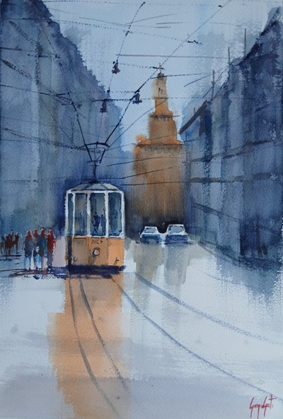 Bolognan raitiovaunuheijastuksia tekijältä Giorgio Gosti