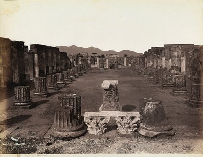 Yleisnäkymä basilikasta, itäpuolella, Pompeji tekijältä Giorgio Sommer
