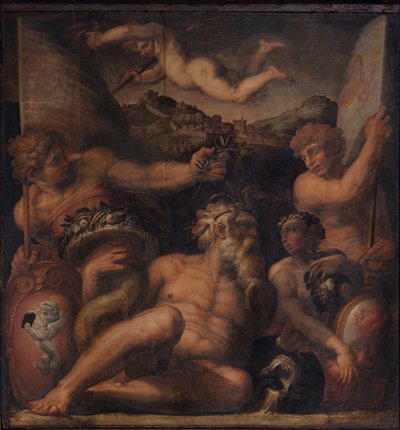 Cortonan ja Montepulcianon allegoria, 1563-1565 tekijältä Giorgio Vasari