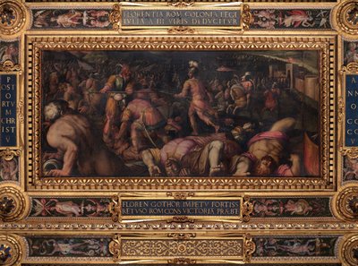 Radagasion tappio Fiesolen alapuolella tekijältä Giorgio Vasari