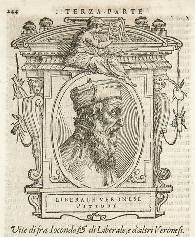 Milano, Biblioteca Braidense, Vite de piv excellent, Giorgio Vasari 1568, Jacopo da Veronan liberaali tekijältä Giorgio Vasari