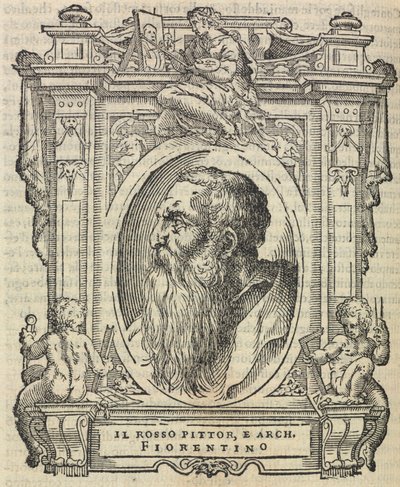Rosso Fiorentino teoksesta "Erittäisimpien maalareiden, kuvanveistäjien ja arkkitehtien elämä", 1568 tekijältä Giorgio Vasari