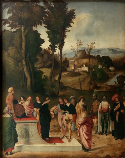 Finnish: Moses at the Test of Fire Mooseksen tulitesti The Test of Fire of Moses tekijältä Giorgione