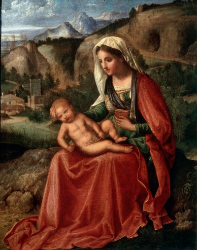 Neitsyt ja lapsi maisemassa, c1503 tekijältä Giorgione da Castelfranco