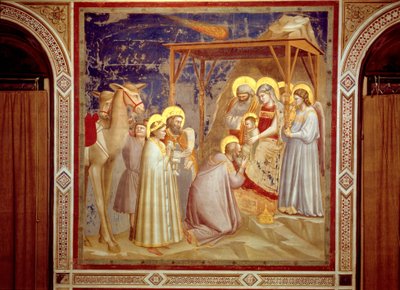 Magien palvonta, Scrovegnin kappeli, Padova, n. 1305 (fresko) tekijältä Giotto (c.1266 1337)