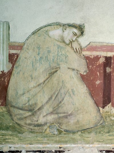 Pyhän Franciscuksen ilmestyminen pyhälle Antoniukselle, Giotto (1267-1337), fresko, yksityiskohta, Santa Crocen basilika, Bardi-kappeli, Firenze,1325-1330. tekijältä Giotto (c.1266 1337)