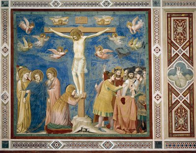 Ristiinnaulitseminen, yksityiskohta Kristuksen elämästä ja kärsimyksestä, Giotto tekijältä Giotto (c.1266 1337)