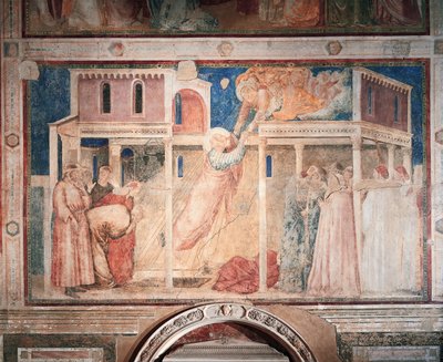 Italia, Firenze, Pyhän Ristin basilika, Peruzzi-kappeli, Tarinat Johanneksen evankelista: Kidnappaus, Giotto (1267-1337), fresko, Yksityiskohta tekijältä Giotto (c.1266 1337)