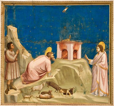 Italia, Padova, Enkeli ilmoittaa Joachimille, että hänestä tulee isä tekijältä Giotto (c.1266 1337)