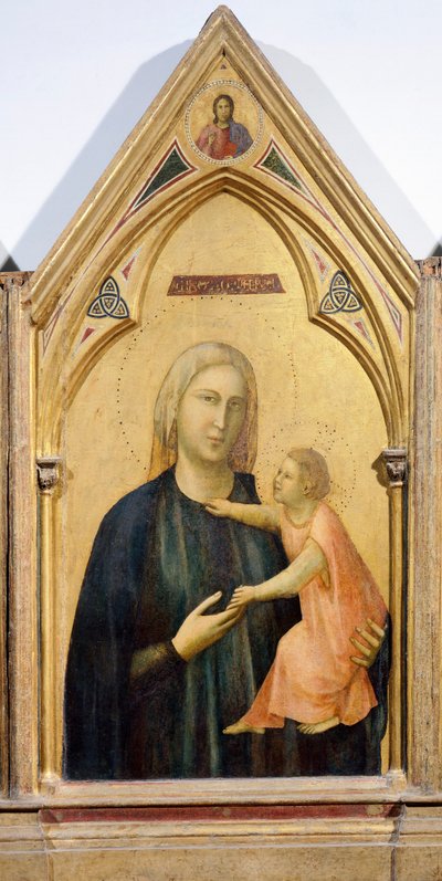 Madonna ja lapsi, yksityiskohta Badia Polyptychistä, noin 1300, kirjoittanut Giotto (1267-1337), tempera paneelissa, 91x334 cm tekijältä Giotto (c.1266 1337)
