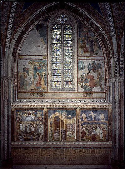 Kohtauksia Kristuksen elämästä ja Pyhän Franciscuksen syklistä tekijältä Giotto (c.1266 1337)