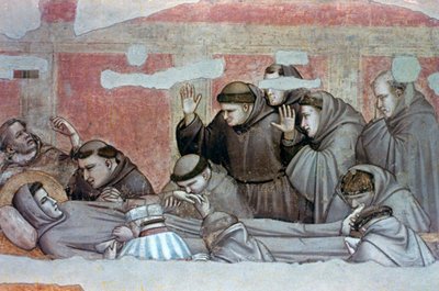 Pyhän Franciscuksen kuolema ja Stigmata-tarkastus, n. 1320 tekijältä Giotto di Bondone