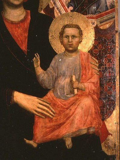 Kristuslapsi teoksesta Madonna ja lapsi kruunattuna: tekijältä Giotto di Bondone