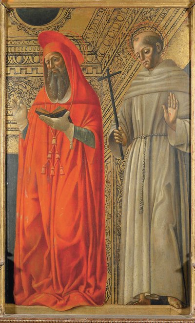 Pyhä Hieronymus ja pyhä Franciscus Assisilainen, noin 1485-1490. tekijältä Giovanni Ambrogio Bevilacqua