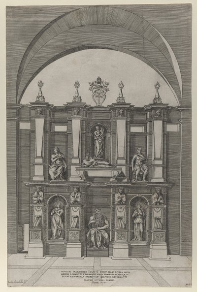 Rooman loiston peili: Julius II:n hauta, 1582, 1582. tekijältä Giovanni Ambrogio Brambilla