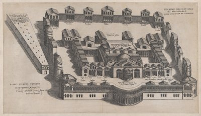 Rooman loiston peili: Diocletianuksen kylpylät, 1582, 1582. tekijältä Giovanni Ambrogio Brambilla