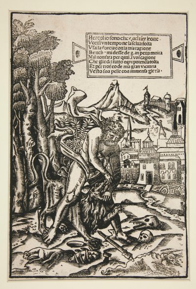 Hercules ja Nemean-leijona tekijältä Giovanni Andrea Vavassore