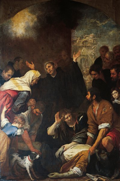 Giovanni Andrea de Ferrari (1598-1669) Pyhän Ignatiuksen ylösnousemusmuurari tekijältä Giovanni Andrea di Ferrari