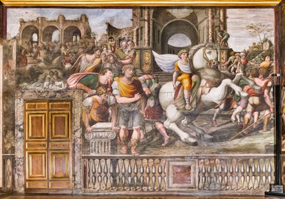 Aleksanteri Suuri kesyttää bukefalismia 1519 (fresko) tekijältä Giovanni Antonio Bazzi Sodoma