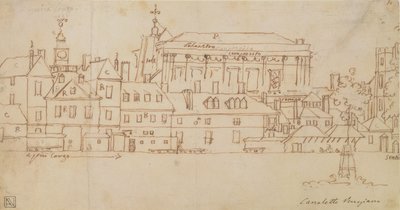 Horse Guards, Lontoo (kynä ja muste paperille) tekijältä Giovanni Antonio Canal