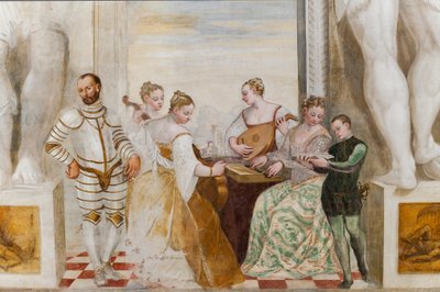 Konsertti, pääsali, n. 1570 (fresko) tekijältä Giovanni Antonio Fasolo