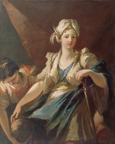 Judith ja hänen palvelijattarensa Holoferneksen pään kanssa, noin 1710. tekijältä Giovanni Antonio Pellegrini