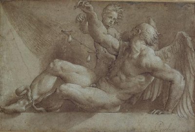 Ajan allegoria (piirustus) tekijältä Giovanni Antonio Pordenone