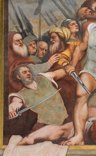 Keskikäytävä, ensimmäinen eteläinen jänne, Kristus naulattuna ristille, Pordenone tekijältä Giovanni Antonio Pordenone