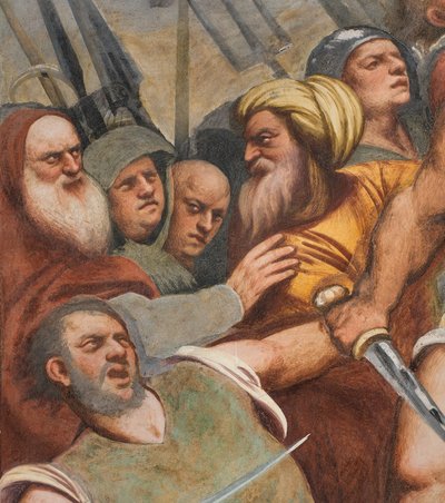Keskikäytävä, ensimmäinen eteläinen jänne, Kristus naulattuna ristille, Pordenone tekijältä Giovanni Antonio Pordenone