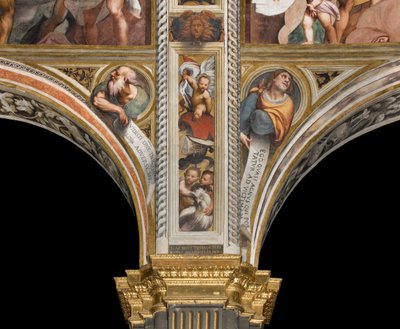 Keskilaivo, toinen ja kolmas ulottuu etelään, IL Pordenone 1520, rintakuvat profeetoilla tekijältä Giovanni Antonio Pordenone