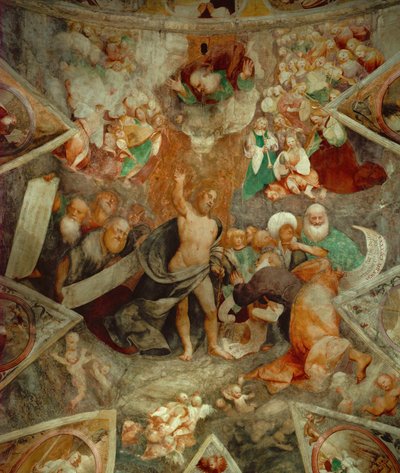 Kristus tuomari toivottaa Pietarin tervetulleeksi taivaassa tekijältä Giovanni Antonio Pordenone