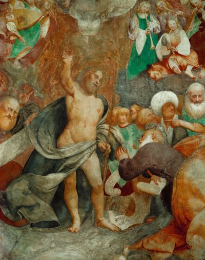 Kristus tuomari toivottaa Pietarin tervetulleeksi taivaassa tekijältä Giovanni Antonio Pordenone