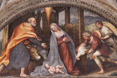 Lunette kuvaa paimenten palvontaa tekijältä Giovanni Antonio Pordenone