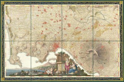 Vuoden 1793 kartta Napolin ympäristöstä tekijältä Giovanni Antonio Rizzi-Zannoni