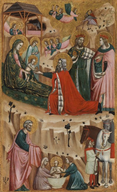 Syntymä ja tietäjien palvonta, 1325-50 tekijältä Giovanni Baronzio da Rimini