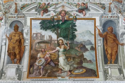 Ulysses ja Minerva, n. 1560 (fresko) tekijältä Giovanni Battista Castello