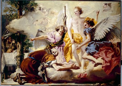 Kolmen enkelin ilmestyminen Abrahamille tekijältä Giovanni Battista Tiepolo