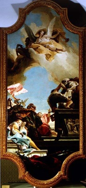 Patsaan pystyttäminen keisarin kunniaksi tekijältä Giovanni Battista Tiepolo