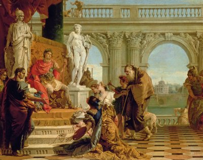 Mecenas esittelee vapaata taidetta keisari Augustukselle (63eKr-14jKr) n. 1745 (öljy kankaalle) tekijältä Giovanni Battista Tiepolo
