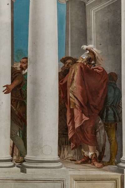 Palazzina (pieni rakennus), eteinen: "Iphigenian uhri", yksityiskohta tekijältä Giovanni Battista Tiepolo