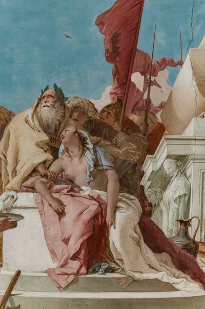Palazzina (pieni rakennus), eteinen: "Iphigenian uhri", yksityiskohta tekijältä Giovanni Battista Tiepolo