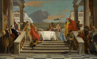 Kleopatran ja Antonian juhlat, noin 1747-1750 (öljy kankaalle) tekijältä Giovanni Battista Tiepolo